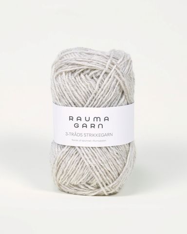 Hovedbilde 103 Lys Gr&aring; Melert - Rauma Garn, 3-tr&aring;ds ...