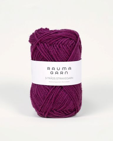 Hovedbilde 141 R&oslash;dlilla - Rauma Garn, 3-tr&aring;ds Strikkegarn