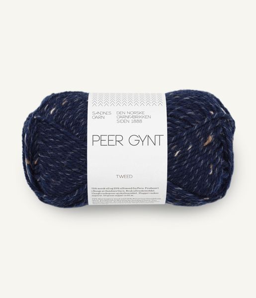 5585 Marinebl&aring; m/natur tweed - Sandnes Garn, Peer Gynt Tweed