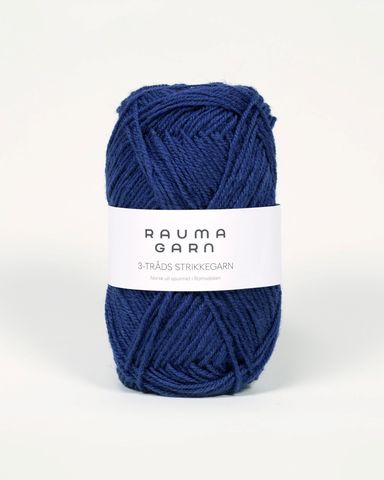 Hovedbilde 147 M&oslash;rk Bondebl&aring; - Rauma Garn, 3-tr&aring;ds ...